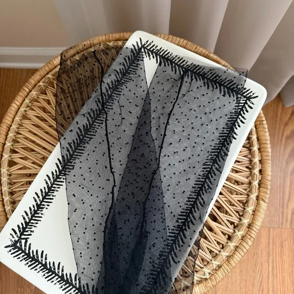 Black Mesh Sheer Polka Dot High Calf Socks - Picture 4 of 5